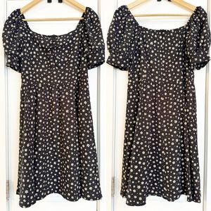 SHEIN | daisy floral printed summer dress off the shoulder ruffle sleeves